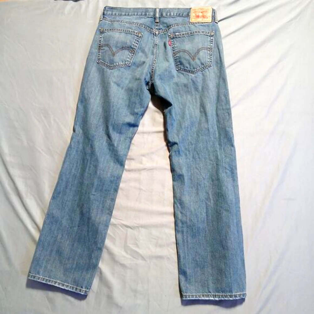 Levis 559 Jeans Men 34x32 Blue Relaxed Straight 90s Y2k Vintage Denim Biker Moto - Picture 4 of 10